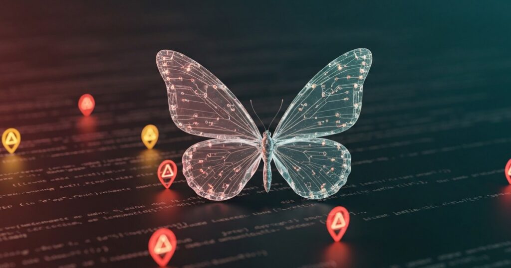 Concepto: IA detectando vulnerabilidades en software crítico