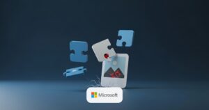 Iconos de extensiones de navegador, uno abriéndose para revelar código malicioso rojo oculto dentro de una imagen — campaña StegoAd en Microsoft Edge