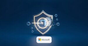 Escudo metálico protegiendo un núcleo de datos con una retícula cuántica y un reloj — aceleración de la criptografía post-cuántica